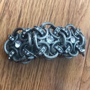 Metal and diamond bracelet
